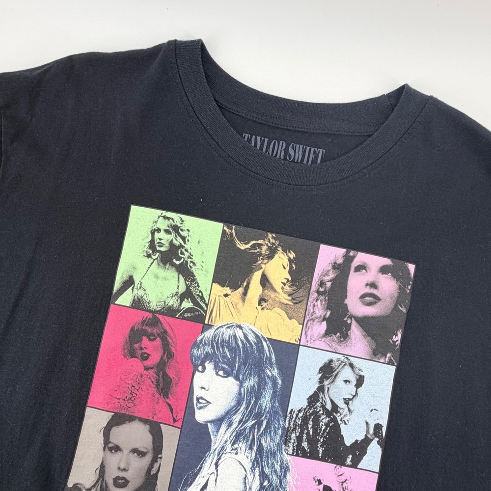 Taylor Swift The Eras Tour Graphic T-Shirt Size Large Black Concert Merch Tee